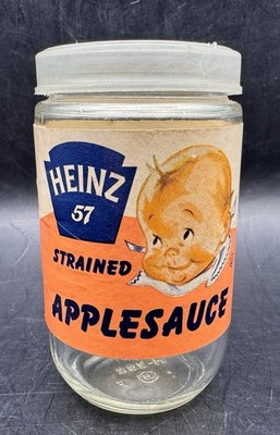 Vintage Heinz Baby Food Jar & Original Frosted Baby Food Jar Cover Baby Graphic
