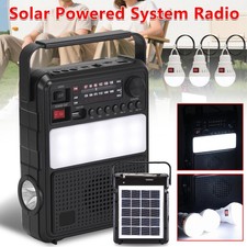 Portable AM/FM Radio with Loud Speaker Bluetooth Emergency Blubs Solar Powered