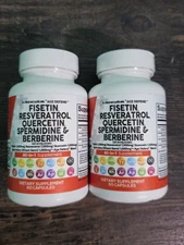 2x Clean Nutraceuticals Age Defend Fisetin Resveratrol Quercetin 60 Ct Exp 03/26