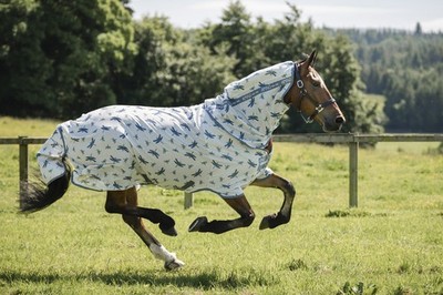 Horseware Amigo  Bug Rug Plus Fliegendecke Dragonfly Print/ Silver, Blue & Sage