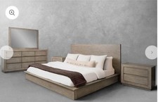 KING SIZE GOODWIN 5-PC BEDROOM SET dark beige abbyson furniture bed frame dresse