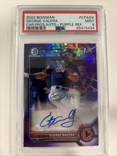 GEORGE VALERA 2022 Bowman Chrome 1st PURPLE AUTO /250💎PSA 9💎GUARDIANS RC📈HOT
