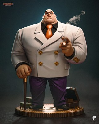 Kingpin, Wilson Grant Fisk, Toon, Daredevil, Marvel, Figur, 3D Druck, UNBEMALT