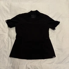 FIGS Women's Scrub Top Black Technical Collection Size Small Pockets, Medical