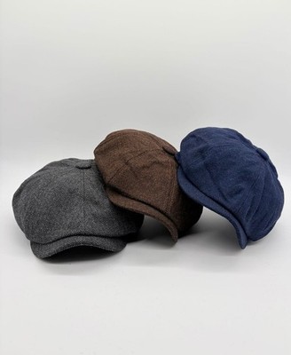 Vintage Newsboy Cap aus Wolle, Britische Schirmmütze für Herren und Damen