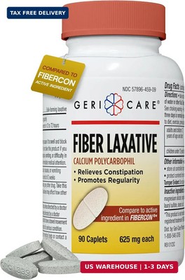 GeriCare Fiber Laxative - 625mg Calcium Polycarbophil Fiber Supplement for Women