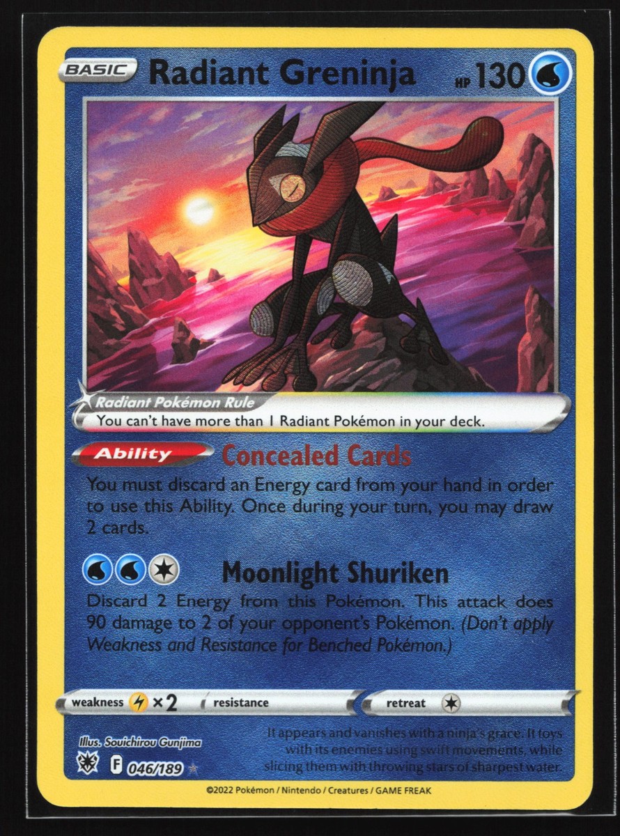 dark greninja pokemon card Radiant Greninja 046/189 SWSH10: Astral Radiance Radiant Rare Pokemon Card