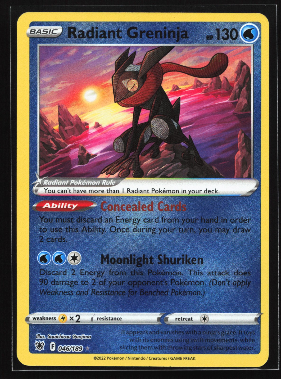 Radiant Greninja 046/189 SWSH10: Astral Radiance Radiant Rare Pokemon Card