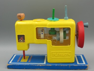 Vintage Playskool Sewing Machine Toy Pretend Play Educational Toy 1960's Kidcore