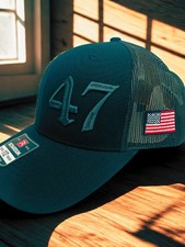 Trump 47 Hat With USA Flag Richardson 112 Trucker Cap Mesh Snapback MAGA 2025