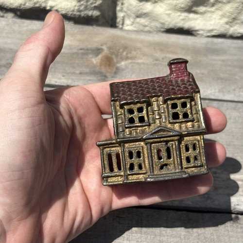 A.C. Williams Colonial House Cast Iron Bank Early 20th C Antique Vintage - Picture 7 of 8