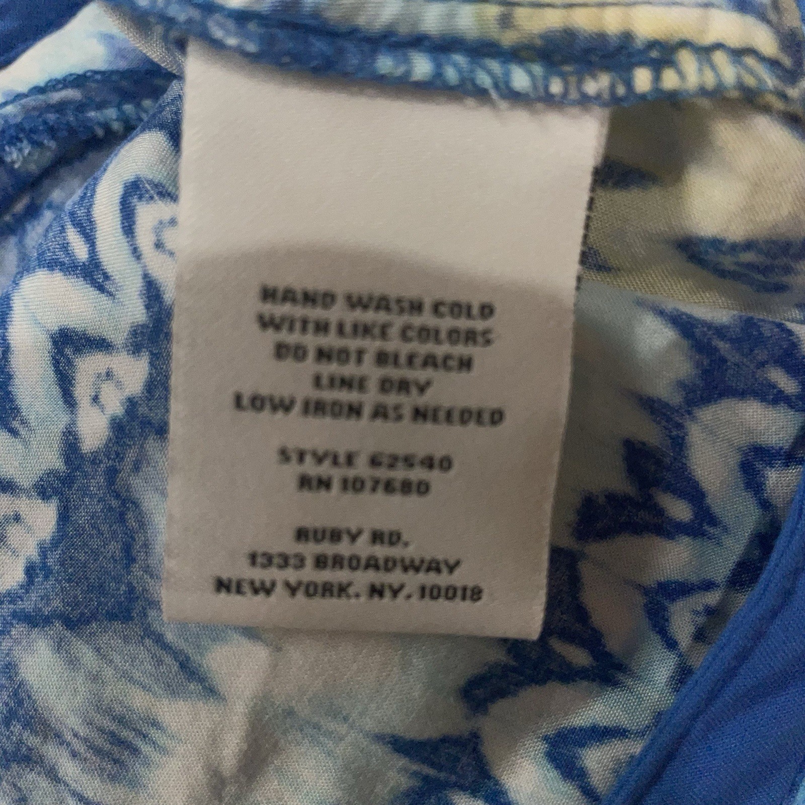 Ruby Road Blue Yellow Psychedelic Geometric Tie D… - image 6