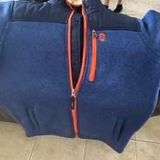 Free Country Blue Orange Speckled Full Zip Unisex Kids Jacket Size 14/16