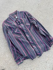 Wrangler Vintage 90s Pearl Snap Long Sleeve Button Up Shirt Men XL