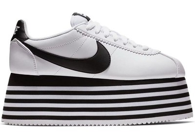 Nike Cortez Platform Comme des Garcons Check white Women s Size US8 NEW RARE