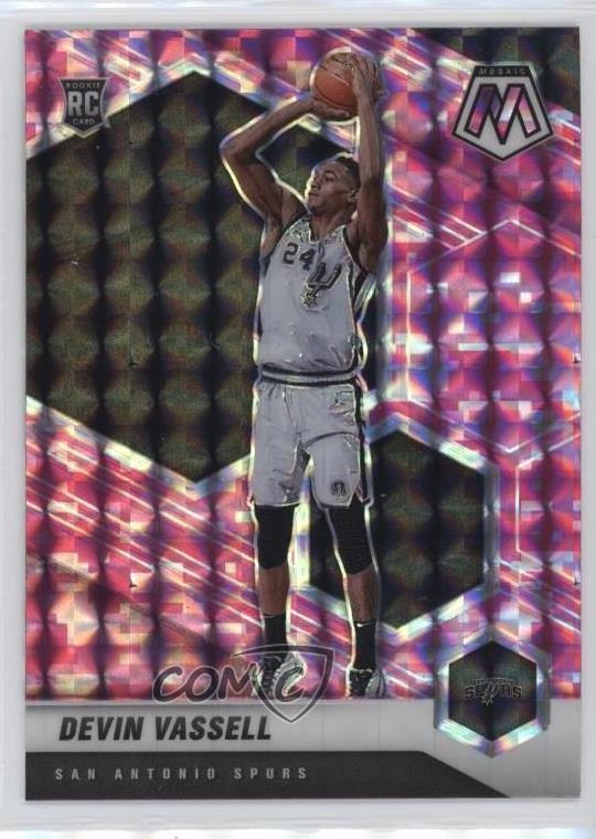 2020-21 Panini Mosaic Pink Camo Prizm Devin Vassell #221 Rookie RC 0b85