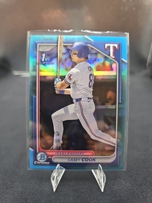 2024 Bowman Draft Chrome Sky Blue Refractor Casey Cook Texas Rangers #BDC-66