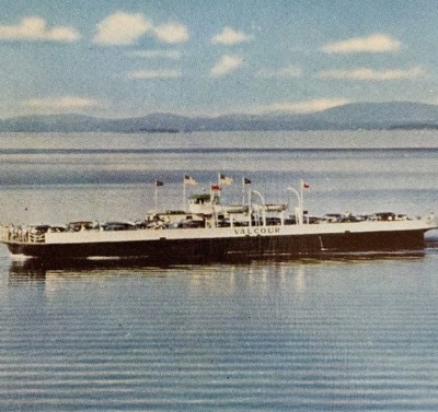 1970s Postcard M.V. Valcour Ferry Ship Shelburne Harbor Vermont Vintage CHXD