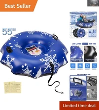 Vibrant Purple 55" Snow Tube for Outdoor Adventures - Easy Grip & Safety Handles