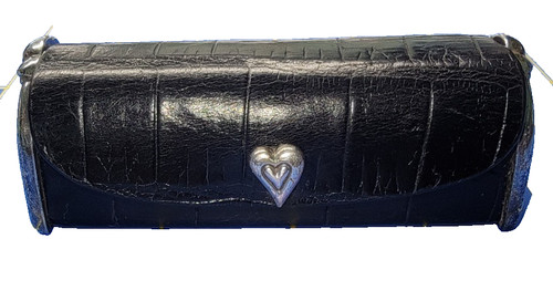 Brighton Collectibles Black Croco with Silver accent Lipstick Case w/ mirror