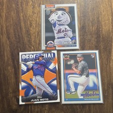 Topps 2025 New York Mets MLB 3-Card Lot Juan Soto Nolan McLean Mrs. Met