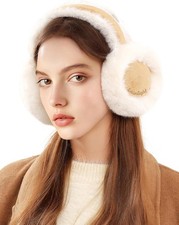 Winter Ear Muffs for Women Faux Fur Foldable Fuzzy Earmuffs Cute Warm Ear Warmer
