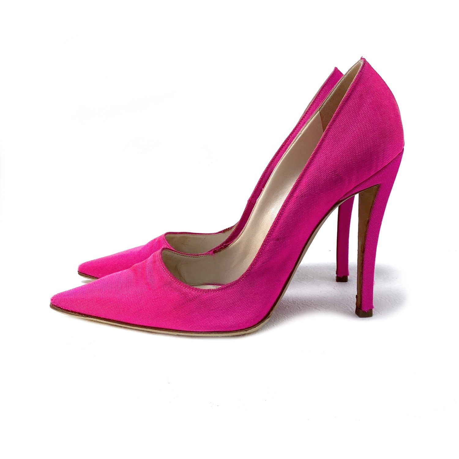 Christian Dior by Raf Simons Neon Pink Cloth Pumps Size US: 9,5 / EUR: 39,5