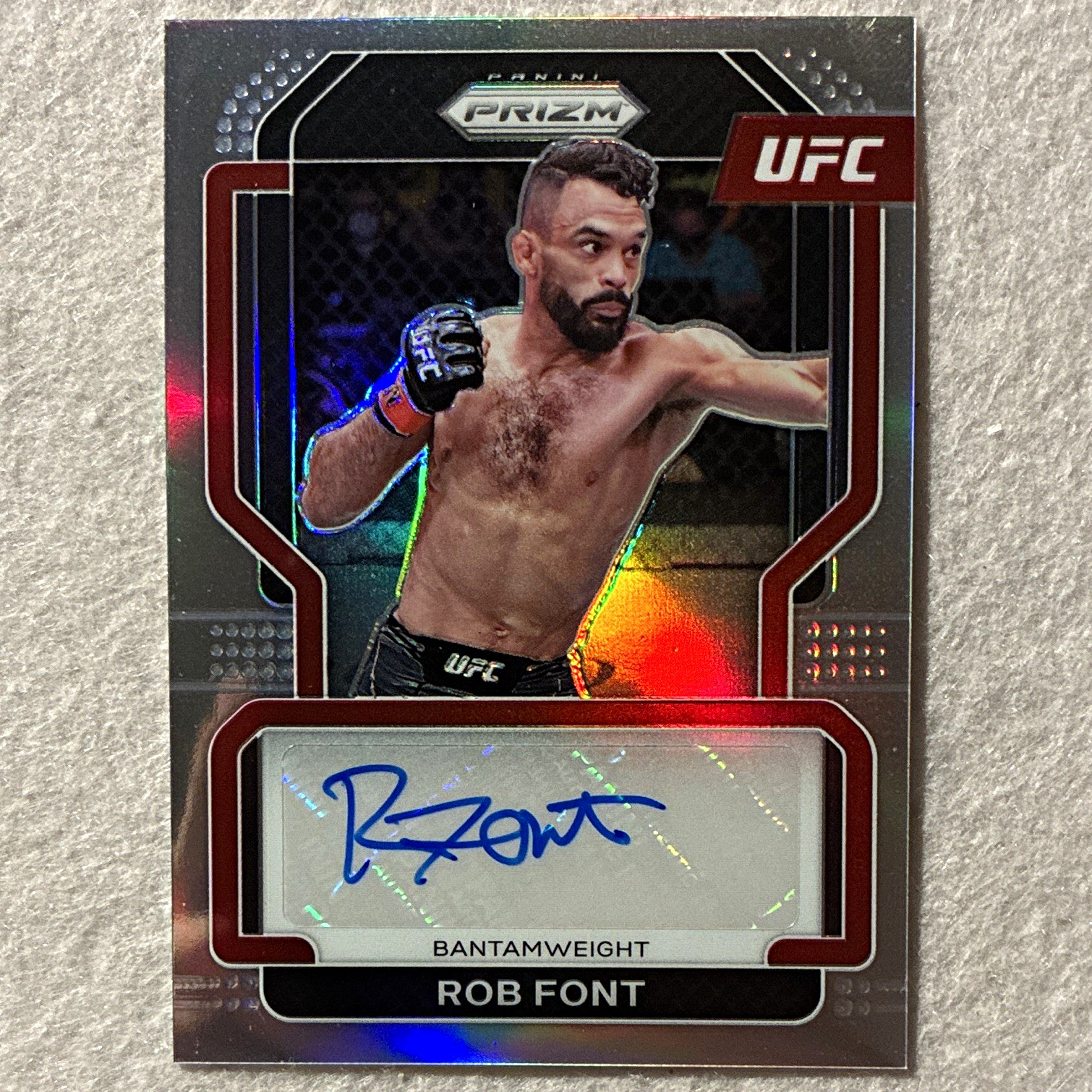 Panini 2022 Prizm UFC Rob Font Signatures Insert Hard Signed Auto #SG-RFT