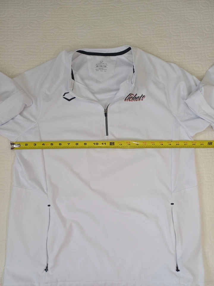 Evoshield TShirt Men's Long Sleeve Medium Active 1/4 Zip Tech Tee Vented White - Image 3 of 4