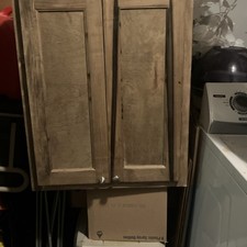 Unfinished Wood Shaker Wall Cabinet, 2 Doors, 60x30x15 in, Brown, Used