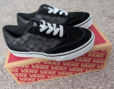 NIB VANS Boys Black Checkered Shoes Size 1 Youth