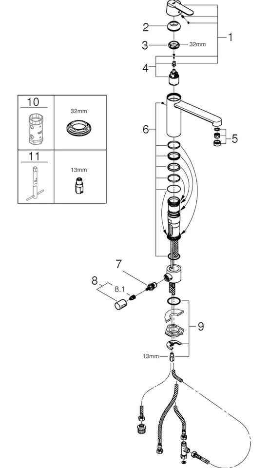 Grohe Get Küchen Spültisch Armatur mit integrierte Vorabsperrung - Silber - Bild 4 von 4