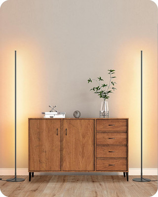 LED Corner Lamp, Set of 2 Minimalist Dimmable Tall Light with Remote, 57.5'' Floo