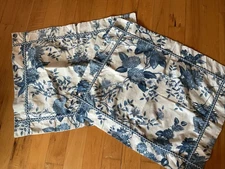 Waverly Williamsburg Blue Chinoiserie Pair Of Pillow Shams Birds Vase 