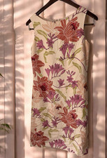 Vintage Tommy Bahama Silk Tank Midi Dress Womens SZ 4 Sleeveless Floral Hawaiian