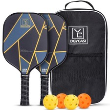 YC DGYCASI Pickleball Paddles Set of 2, USAPA Approved Carbon Fiber Picklebal...
