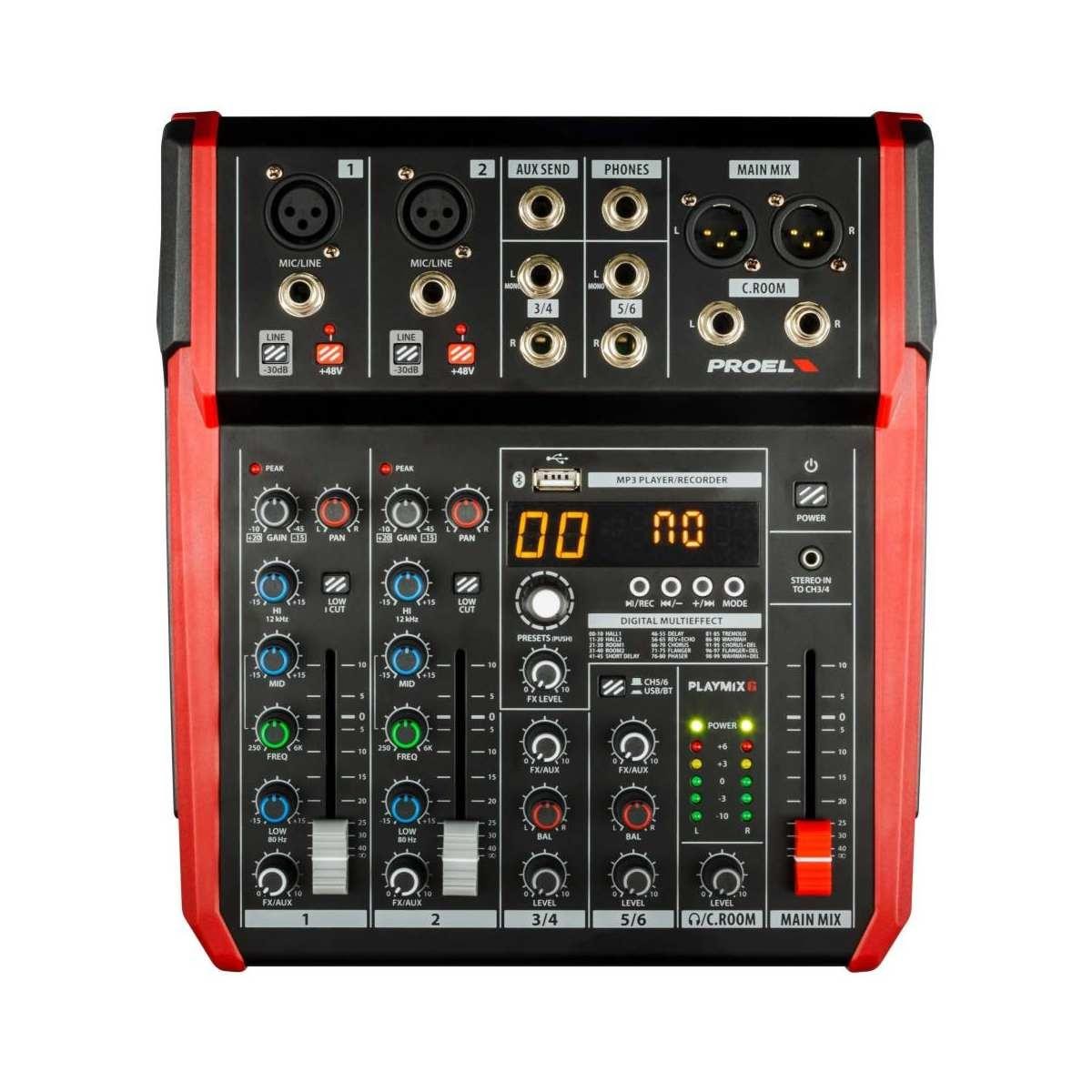 PROEL PLAYMIX 6 MIXER ANALOGICO 6 CANALI 