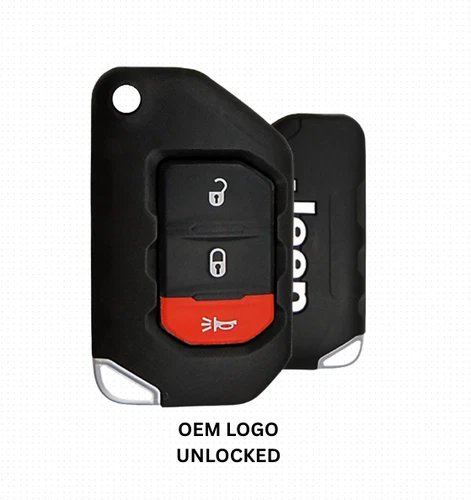 OEM 2018-2024 JEEP WRANGLER flip keyless entry remote fob OHT1130261 + BLANK KEY - product listing photo