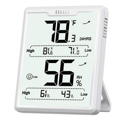 DOQAUS Digital Hygrometer Room Thermometer Indoor, Humidity Meter with Large ...