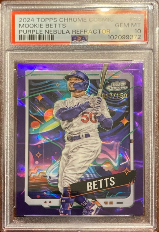 2024 Topps Cosmic Chrome #53 Mookie Betts Purple Nebula Refractors