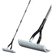 Thatch Rake,15" Lawn Dethatcher Rakes,Dead Grass Remover,Manual Dethatching R...