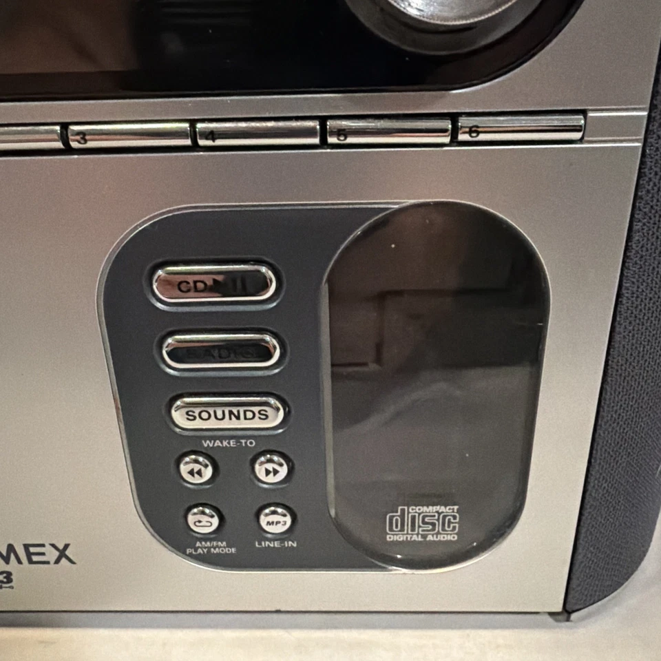 Timex T617S Digital Preestablecido CD Estéreo Reloj Despertador Radio Naturaleza Sonidos MP3 Entrada de Línea Foto 3 de 4