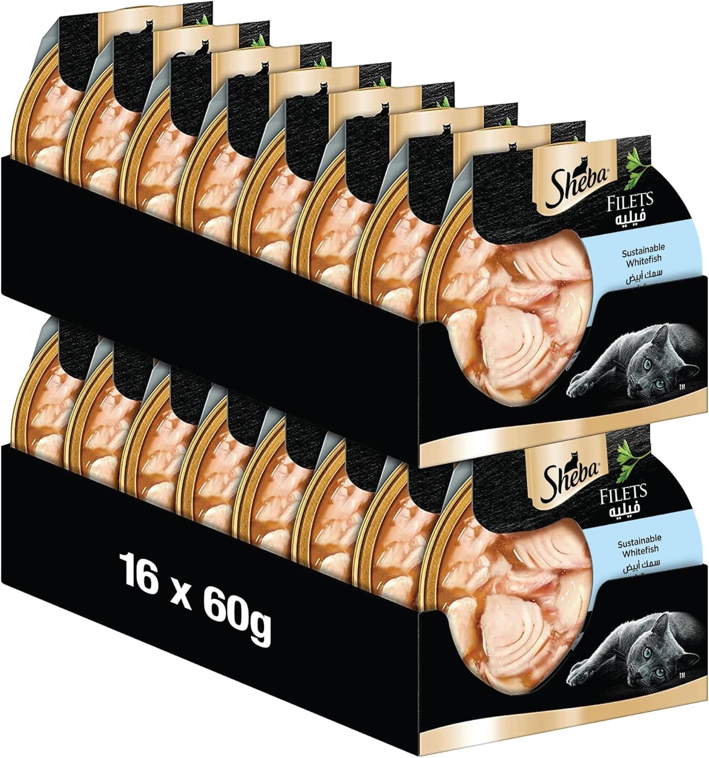 Sheba Filets Poisson Blanc pâtée pour chat lot de 16x60g