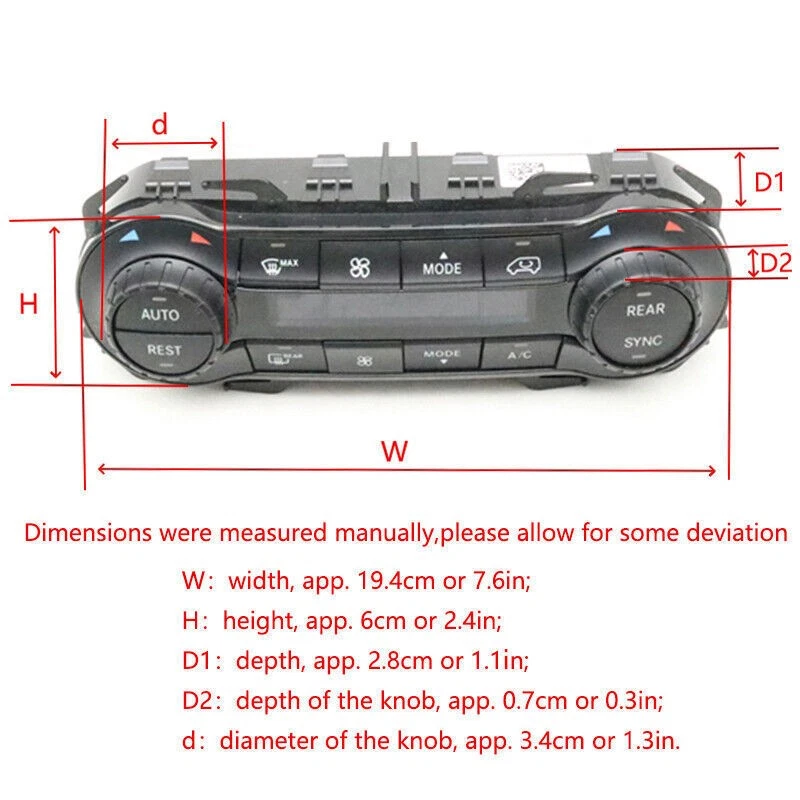 For Mercedes Benz Metris V260 Vito W447 W448 A/C Climate Control Switch Panel - Image 3 of 4