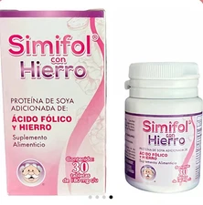 SIMIFOL Folic acid and Iron bottle with 30 tablets