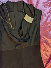 Deadstock Guess Suede Midi Black Dress Size 5