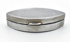 Antique Solid Silver Snuff Box Pill Box Lozenge Shape Chester 1914