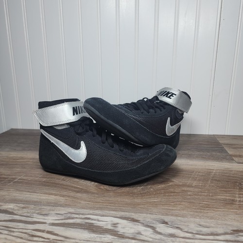 Zapatos de lucha libre Nike Speed Sweep VII negros y plateados talla 8 366683-004 - Imagen 8 de 11