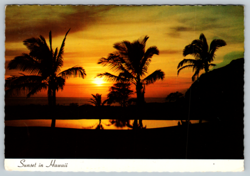 HI Hawaii Sunset IN In Hawaiian Box Honolulu Forme Kartel Hoe Vintage Postcard - Afbeelding 1 van 2