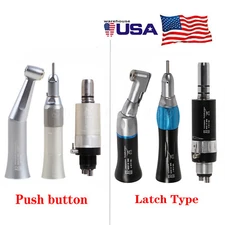 NSK Style Dental Low Speed Contra Angle Straight Air Motor 4Hole Black YX23 Dr